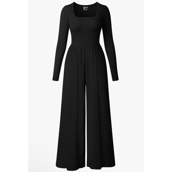 OQQ Wide Leg Jumpsuit Size Small - Black - Picture 1 of 4
